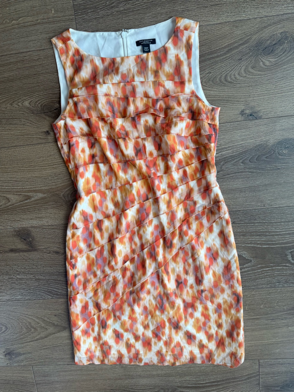 Petite Silk Watercolor Tiered Sheath Dress 00P